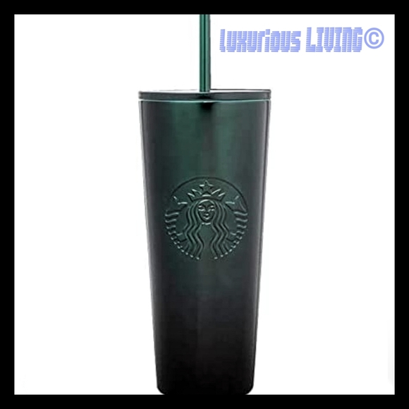 Starbucks Other - ⭐ NWT Starbucks Black to Green Gradient Stainless Steel Cold Cup 24oz
